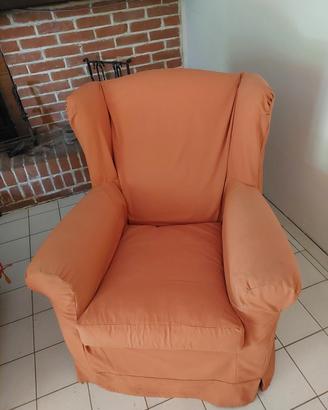 poltrona sfoderabile con puff