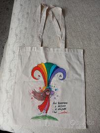 Borsa tote bag dipinta a mano 