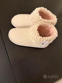 Pantofole Stivaletto Pelose Knit Beige NUOVE