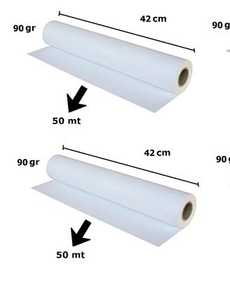 ROTOLO PLOTTER F.TO A2 cm 42 x 50 mt 90 gr/mq