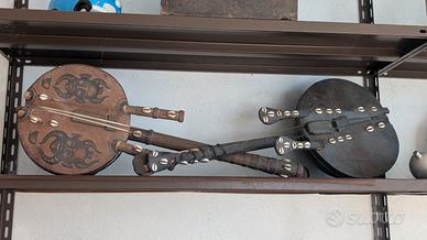 Coppia strumenti musicali africani artigianali 