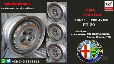 Cerchi gta 6,5x 15 4x108 et29 alfa romeo GIULIA