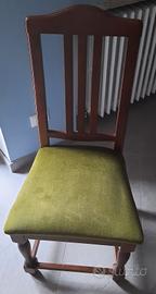 6 sedie vintage in legno noce scuro