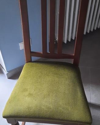 6 sedie vintage in legno noce scuro