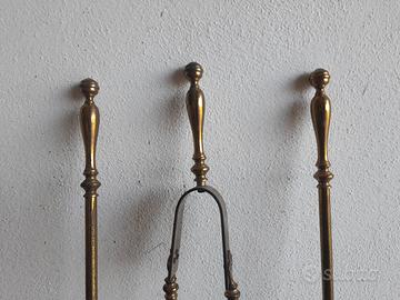 set da camino in ottone