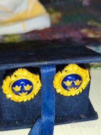 Vintage Sporrong & Co. Gold Plate Blue Enamel Swed