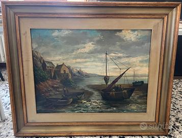QUADRO PAESAGGIO - MARE O LAGO + BARCHE