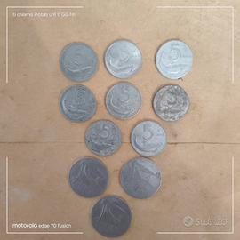 11 monete anni 50 da 5/10 lire