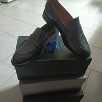 Mocassini donna grigio lucide pelle