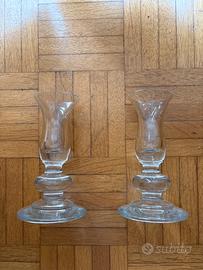 Due candelieri in vetro