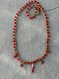 Choker Collana artigianale Uncinetto Cristalli