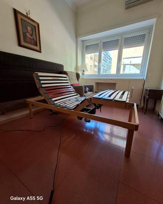 Letto singolo in faggio con Rete elettrica multire