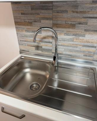 Lavello in acciao inox 80x50 + Miscelatore Paffoni