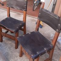 Sedie legno e cuoio