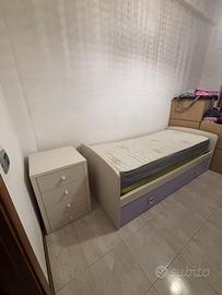 Comodino Betulla 4 cassetti