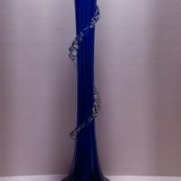 vaso vintage in vetro blu cobalto 