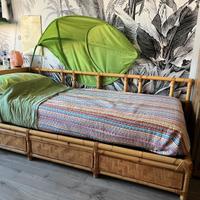 Letto una piazza in rattan