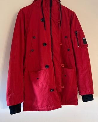 Parka Replay Rosso Urban Military Style Taglia L