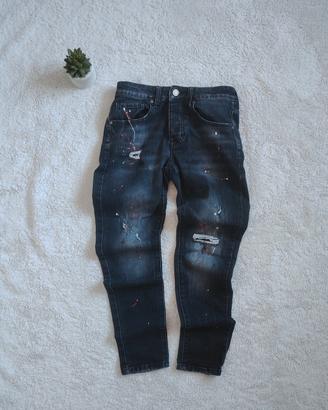 Jeans strappati con effetto vernice taglia S 