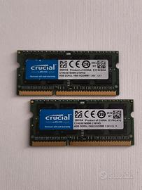 Ram DDR3 sodimm 8gb - 2x4gb  originale Crucial 