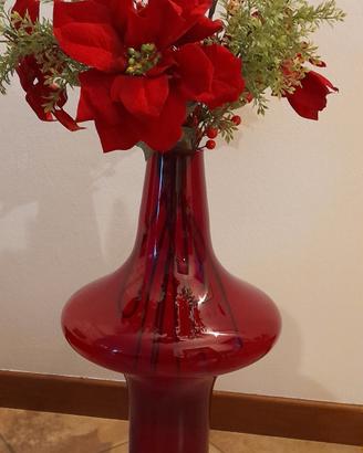 Vaso in vetro rosso di Murano da arredo