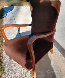 Poltrona in Legno e Tessuto