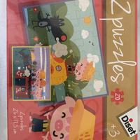 Set 2 Puzzle Diset 20 Pezzi - NUOVO