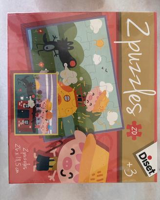 Set 2 Puzzle Diset 20 Pezzi - NUOVO