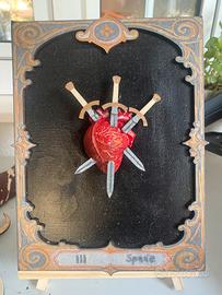 Quadro artigianale “Tre di Spade”