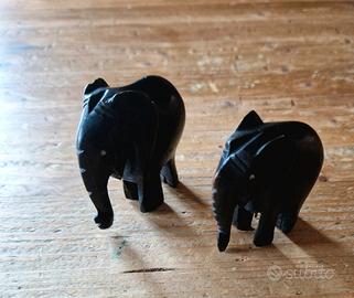 Coppia elefanti ebano