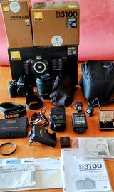 Reflex Nikon D3100 + zoom Nikkor 18-105 e accessor