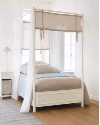 Letto singolo in legno bianco