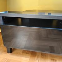 mobile tv nero, coppia di comodini