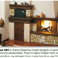 Camino aperto con rivestimento e forno. Sconto 50%