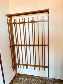 Appendiabiti da ingresso in legno anni 70
