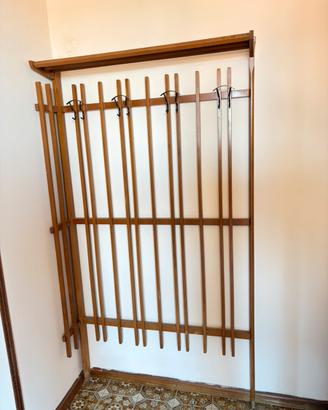Appendiabiti da ingresso in legno anni 70