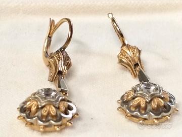 Parure vintage anello e orecchini con diamanti