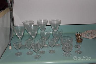 VINTAGE:set calici/bicchieri vetro/cristallo 1900