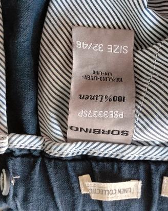 Pantaloni Sorbino Capri Fit 100% lino, blu navy 
