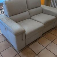 Divano due posti relax in pelle