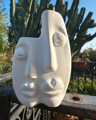 vaso ceramica con due facce