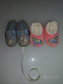 2 paia pantofole Giesswein/Snoozies 17/18 cm. 