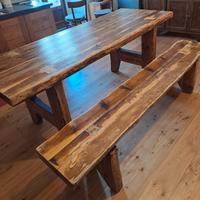 tavolo in legno massiccio + panca