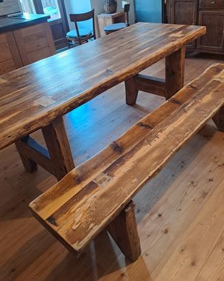 tavolo in legno massiccio + panca