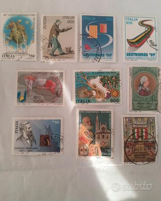 10 francobolli italiani usati del 1997
