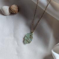 Collana stainless steel con ciondolo in vetro di m