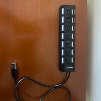 Estensione usb 6 ingressi con pulsante on/off