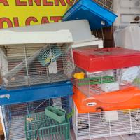 Gabbie per 10 euro l'una con accessori vari