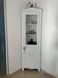 Mobile vetrina in legno porta bicchieri Shabby