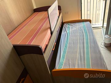 Letto singolo con secondo letto a scomparsa